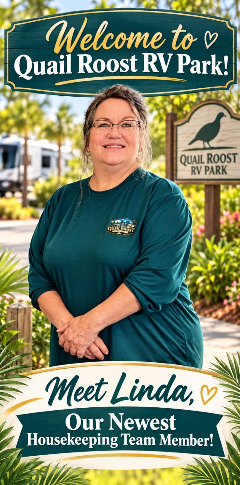 Linda, the newest member of the Quail Roost RV Park housekeeping team